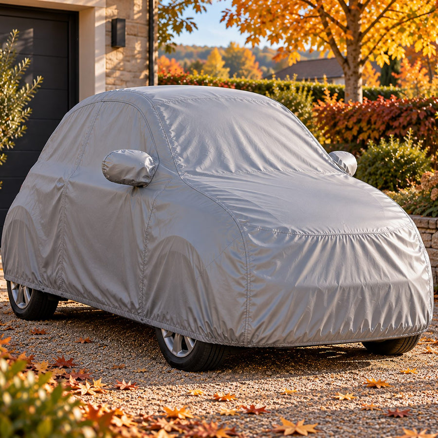 Housse voiture sur une petite citadine trois portes