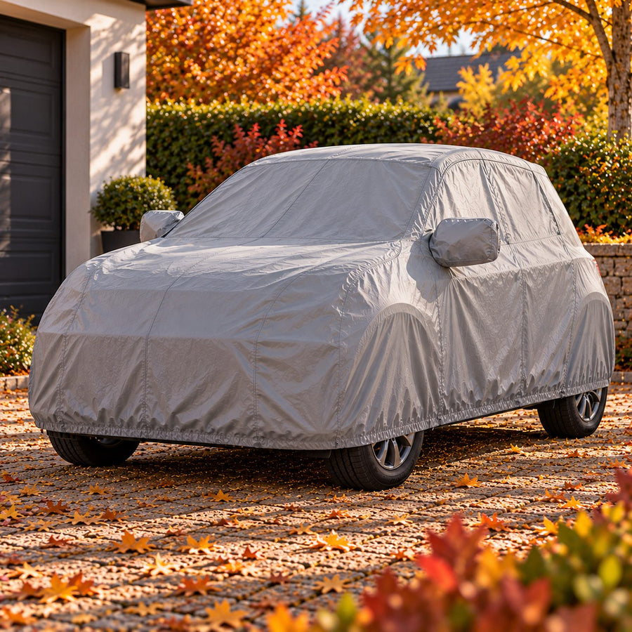 Housse voiture sur une citadine française