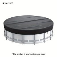 Bâche piscine ronde noire 210D à cordon de serrage, pour bassins de 1,8 à 5,4 m