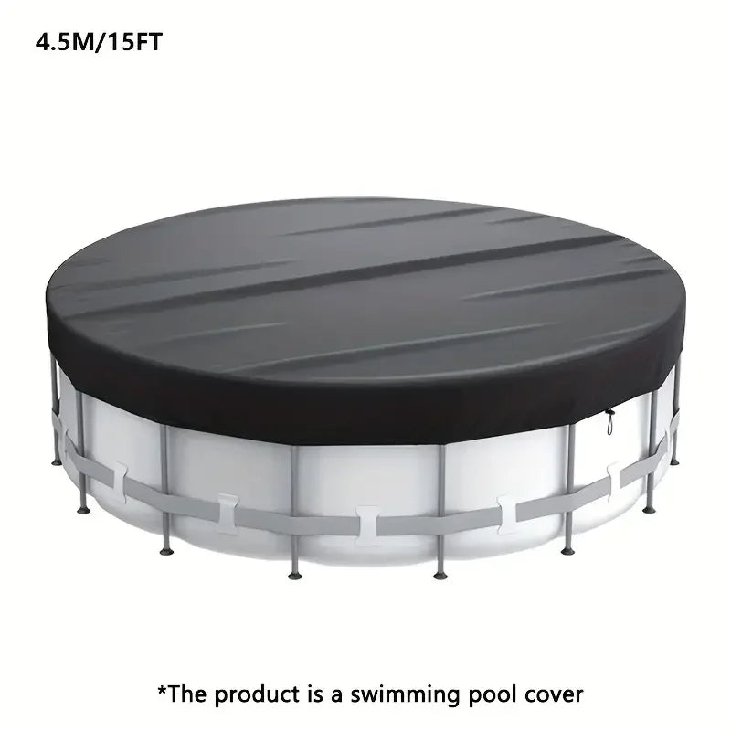 Bâche piscine ronde noire 210D à cordon de serrage, pour bassins de 1,8 à 5,4 m