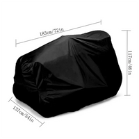 Housse de tondeuse autoportée noire en Oxford polyester imperméable, 183 x 137 x 117 cm