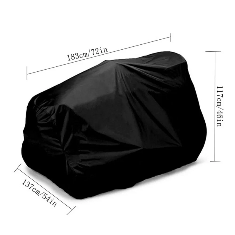 Housse de tondeuse autoportée noire en Oxford polyester imperméable, 183 x 137 x 117 cm