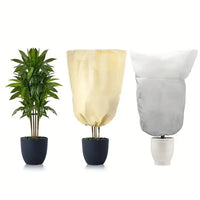 Housse d'hivernage pour plantes en tissu non tissé, cordon de serrage, beige ou blanc, 5 tailles
