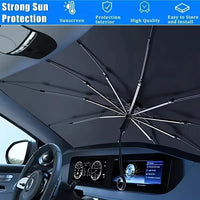 Pare-soleil parapluie pliable pour pare-brise voiture, isolation thermique et protection UV