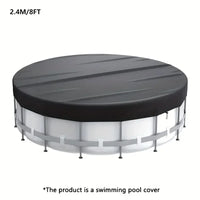 Bâche piscine ronde noire 210D à cordon de serrage, pour bassins de 1,8 à 5,4 m