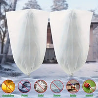 Housse d'hivernage pour plantes en tissu non tissé, cordon de serrage, beige ou blanc, 5 tailles