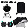 Housse barbecue ronde et rectangulaire Oxford 210D noire, 12 tailles de 71 à 190 cm
