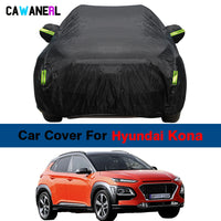 Housse voiture pour Hyundai Kona, Encino, Kauai, polyester 190T noir, 430 x 185 x 160 cm