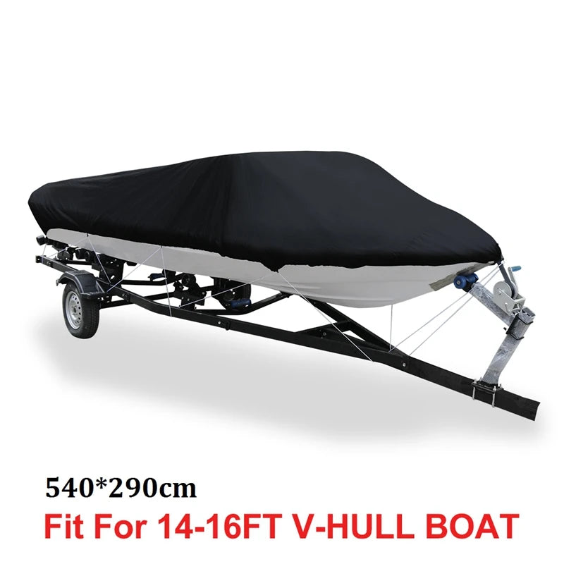 Housse bateau de pêche coque en V, Oxford 210D anti-UV, 540 à 600 cm de long
