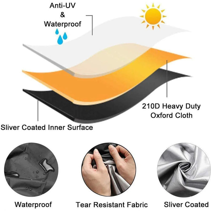 Housse de chauffage de terrasse imperméable avec fermeture éclair, Oxford 210D, 120 à 240 cm