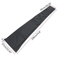 Housse de parasol droit noire en tissu Oxford avec fermeture éclair, 190 ou 230 cm