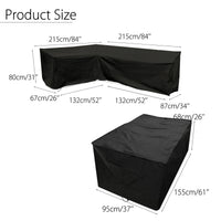 Housse de canapé d'angle de jardin imperméable en polyester, doublure anti-UV, 9 tailles