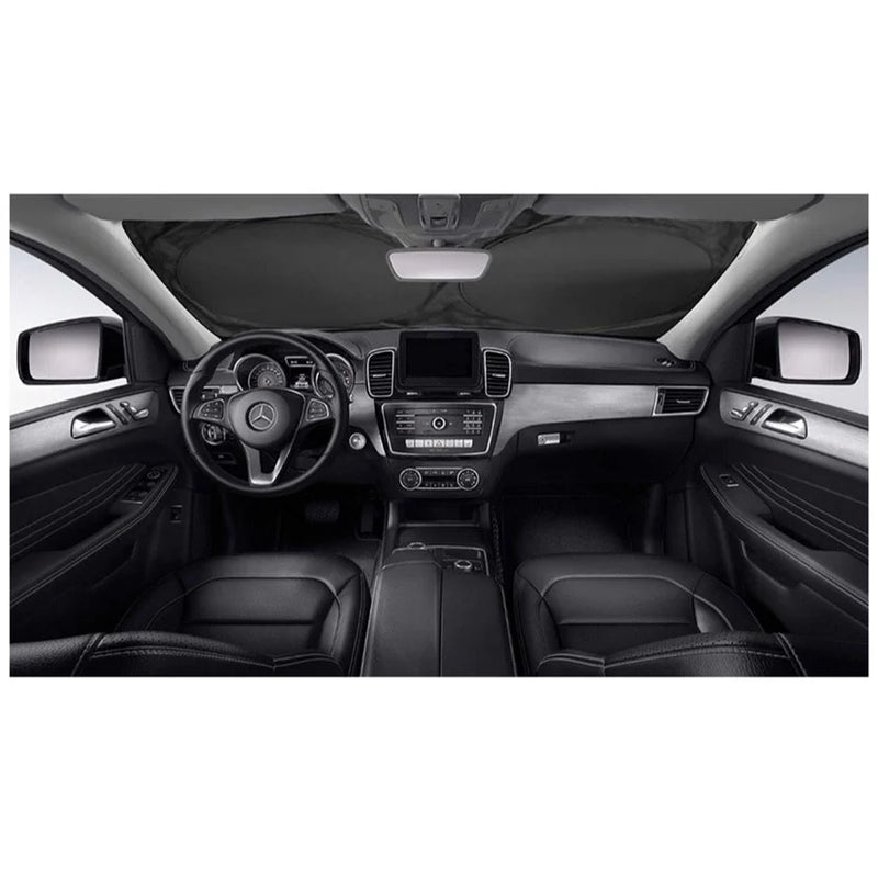 Pare-soleil voiture pliable pour pare-brise, tissu argenté anti-UV, avec sac de rangement, 142x67 à 190x90 cm