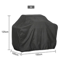 Housse barbecue ronde et rectangulaire Oxford 210D noire, 12 tailles de 71 à 190 cm