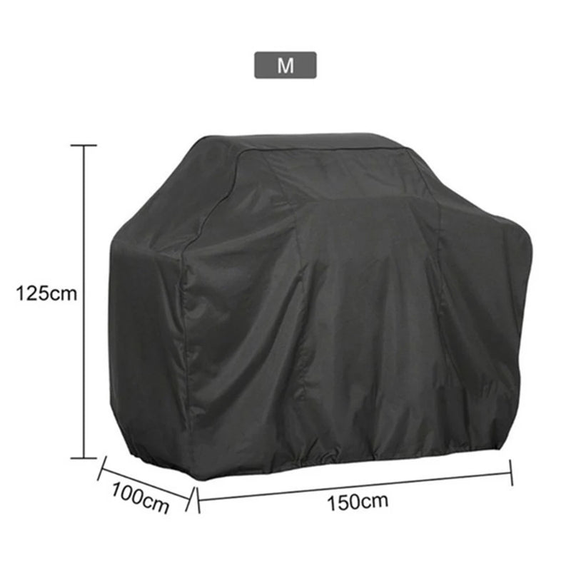 Housse barbecue ronde et rectangulaire Oxford 210D noire, 12 tailles de 71 à 190 cm