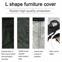 Housse de canapé d'angle de jardin imperméable en polyester, doublure anti-UV, 9 tailles