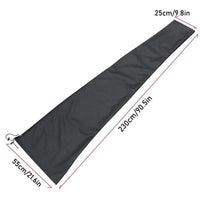 Housse de parasol droit noire en tissu Oxford avec fermeture éclair, 190 ou 230 cm