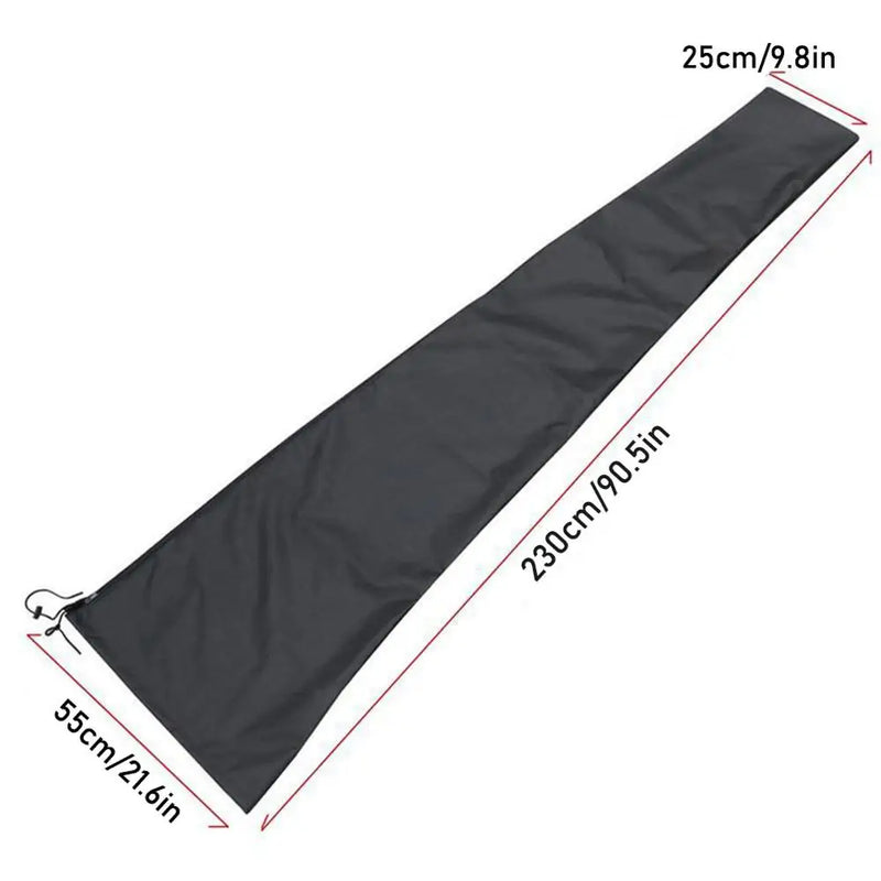 Housse de parasol droit noire en tissu Oxford avec fermeture éclair, 190 ou 230 cm
