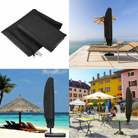 Housse parasol déporté ou droit en polyester 210D noir, fermeture éclair, de 183 à 280 cm