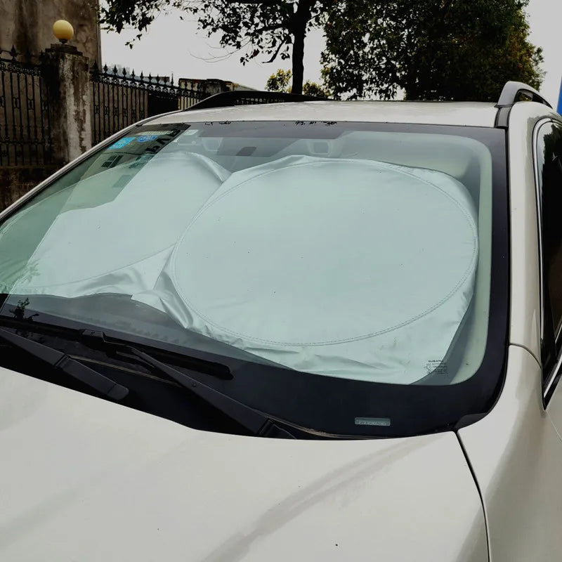 Pare-soleil voiture pare-brise, pliable, double face argent et noir, 5 tailles de 142x67 à 190x90 cm