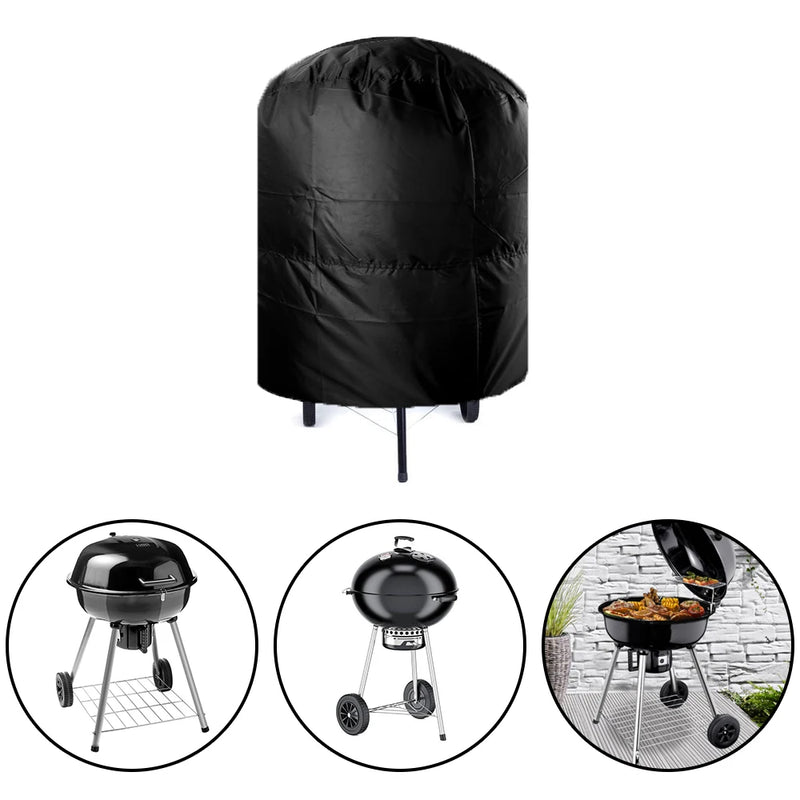Housse de barbecue ronde en tissu Oxford argenté, anti-UV et imperméable, 2 tailles