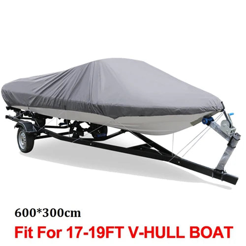 Housse bateau de pêche coque en V, Oxford 210D anti-UV, 540 à 600 cm de long