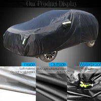 Housse voiture pour Hyundai Kona, Encino, Kauai, polyester 190T noir, 430 x 185 x 160 cm