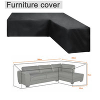 Housse de canapé d'angle de jardin imperméable en polyester, doublure anti-UV, 9 tailles