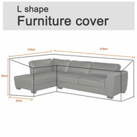 Housse de canapé d'angle de jardin imperméable en polyester, doublure anti-UV, 9 tailles