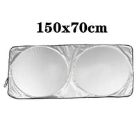 Pare-soleil pare-brise voiture pliable argenté, 5 tailles de 142 x 67 à 190 x 90 cm