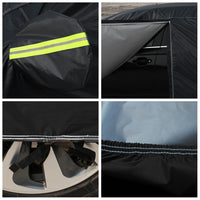 Housse voiture pour Renault Samsung SM7, polyester noir avec fermeture éclair et sac de rangement