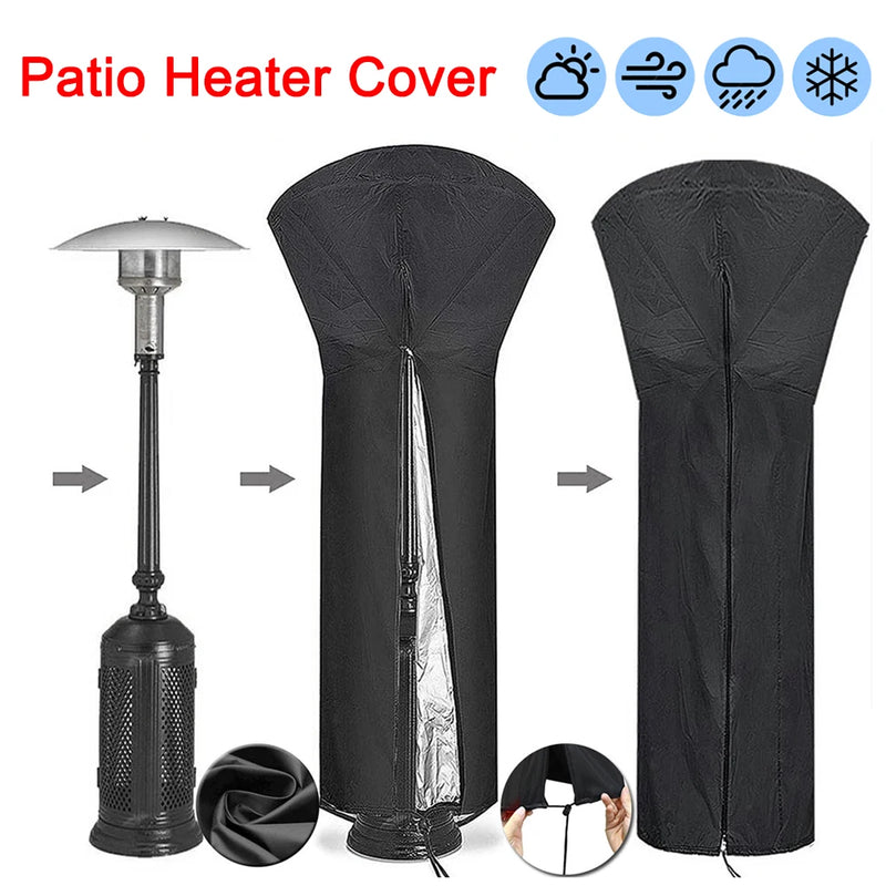 Housse de chauffage de terrasse imperméable avec fermeture éclair, Oxford 210D, 120 à 240 cm