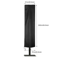 Housse de parasol déporté ou droit noire, Oxford 210D imperméable, fermeture éclair, 183 à 280 cm