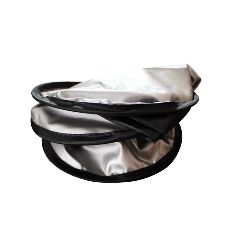 Pare-soleil voiture pliable pour pare-brise, tissu argenté anti-UV, avec sac de rangement, 142x67 à 190x90 cm
