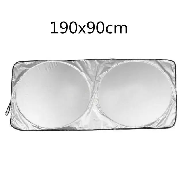 Pare-soleil voiture pliable pour pare-brise, tissu argenté anti-UV, avec sac de rangement, 142x67 à 190x90 cm