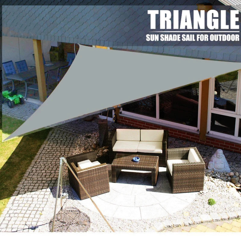 Voile d'ombrage triangulaire et rectangulaire imperméable en Oxford 300D, beige ou gris