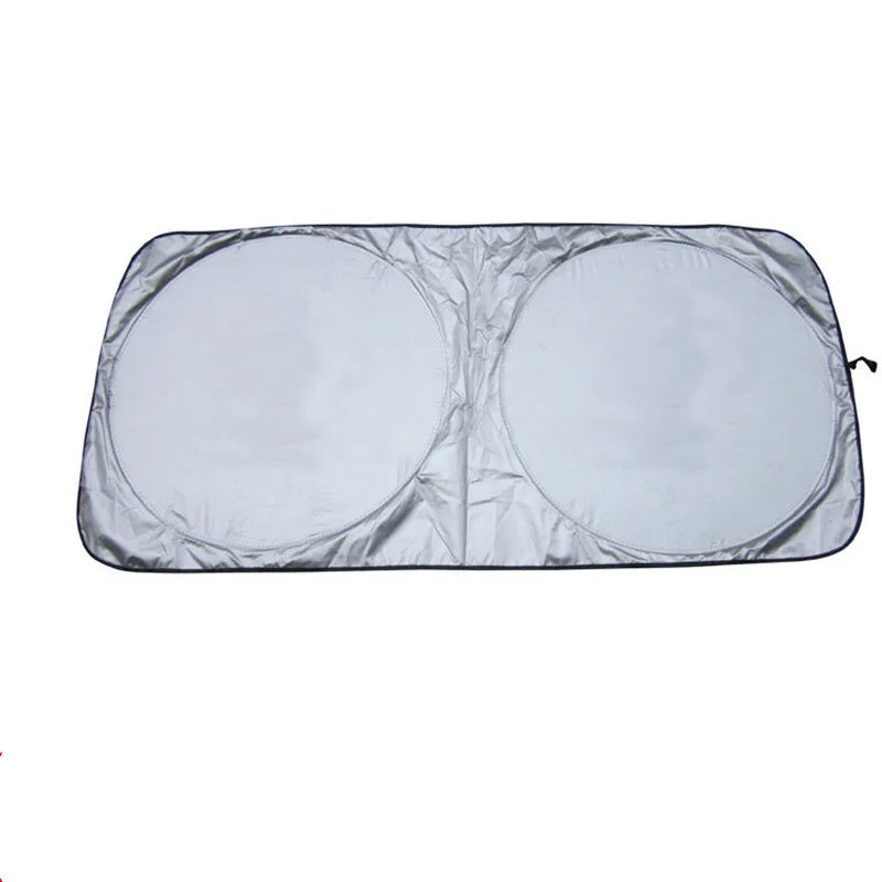 Pare-soleil voiture pliable pour pare-brise, tissu argenté anti-UV, avec sac de rangement, 142x67 à 190x90 cm