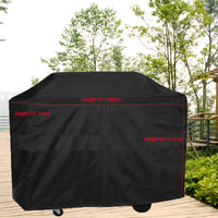 Housse de barbecue universelle imperméable en tissu Oxford noir, 4 tailles de 80 à 190 cm