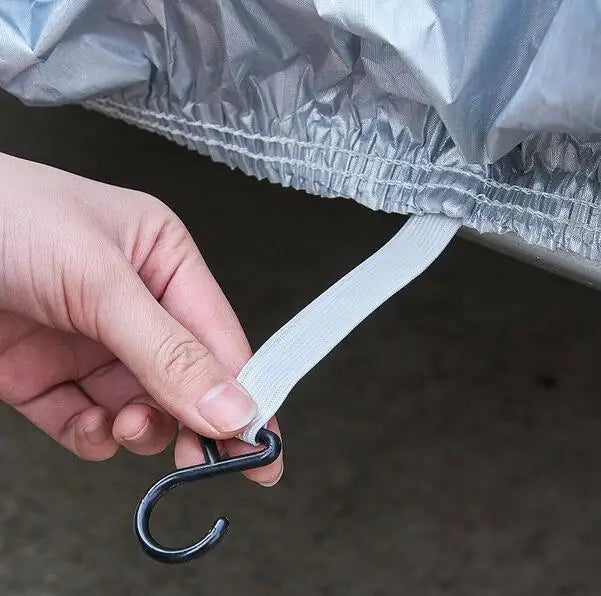 Housse voiture universelle argentée imperméable et anti-UV, 7 tailles de 4,15 à 5,40 m