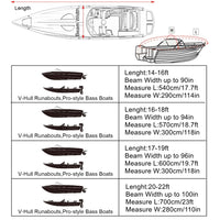 Housse bateau de pêche coque en V, Oxford 210D anti-UV, 540 à 600 cm de long