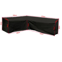 Housse de canapé d'angle de jardin imperméable en polyester, doublure anti-UV, 9 tailles