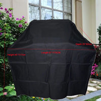 Housse de barbecue universelle imperméable en tissu Oxford noir, 4 tailles de 80 à 190 cm