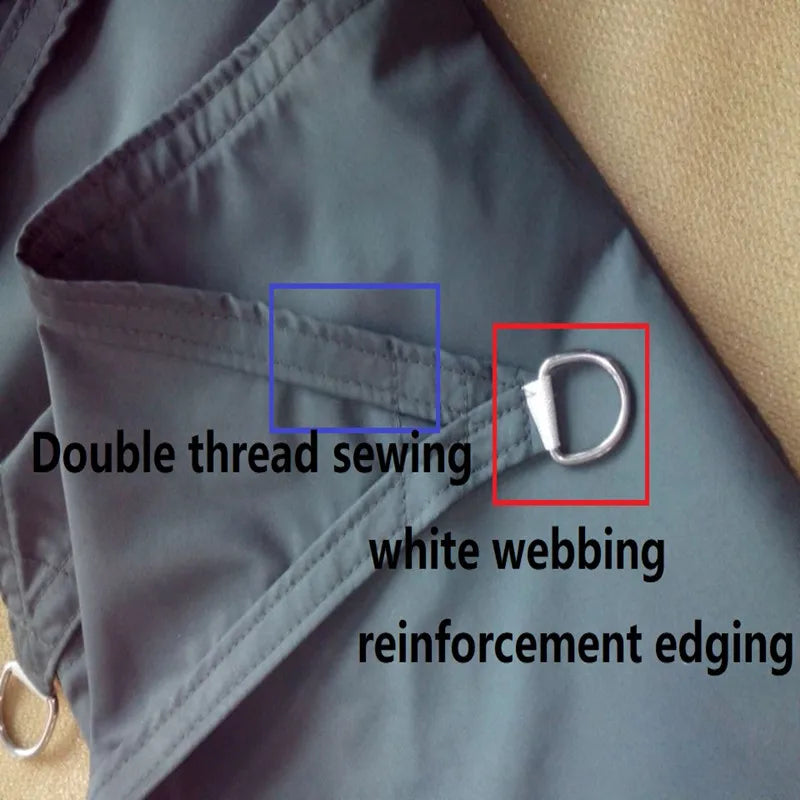Voile d'ombrage grande taille 160 g/m², bords incurvés, 95 % d'ombrage pour patio