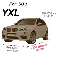 Housse voiture universelle polypropylène 170T argentée, anti-UV et respirante, 13 tailles pour hayon, berline et SUV