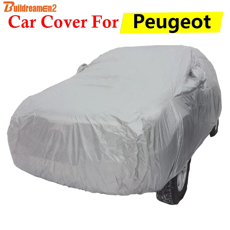 Housse voiture pour Peugeot 206, 207, 208 et 807 en polyester enduit PVC avec sangle élastique