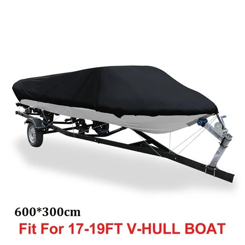 Housse bateau de pêche coque en V, Oxford 210D anti-UV, 540 à 600 cm de long