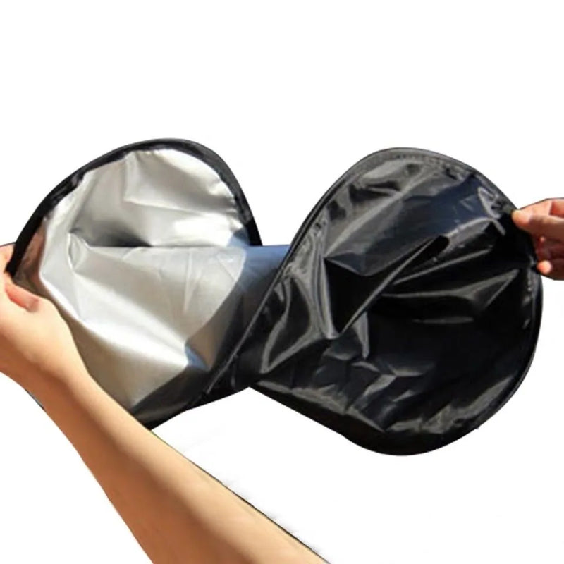 Pare-soleil voiture pliable pour pare-brise, tissu argenté anti-UV, avec sac de rangement, 142x67 à 190x90 cm