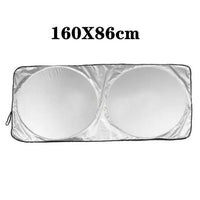 Pare-soleil voiture pliable pour pare-brise, tissu argenté anti-UV, avec sac de rangement, 142x67 à 190x90 cm