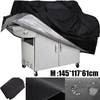 Housse barbecue noire en Oxford imperméable, intérieur argenté, 6 tailles de 80x66x100 à 200x230 cm