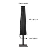 Housse parasol déporté ou droit en polyester 210D noir, fermeture éclair, de 183 à 280 cm